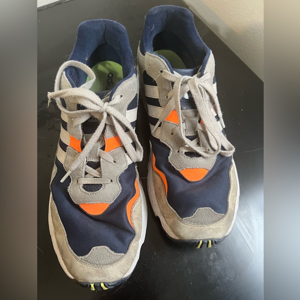 Adidas Navy and Bright Orange Athletic Shoes